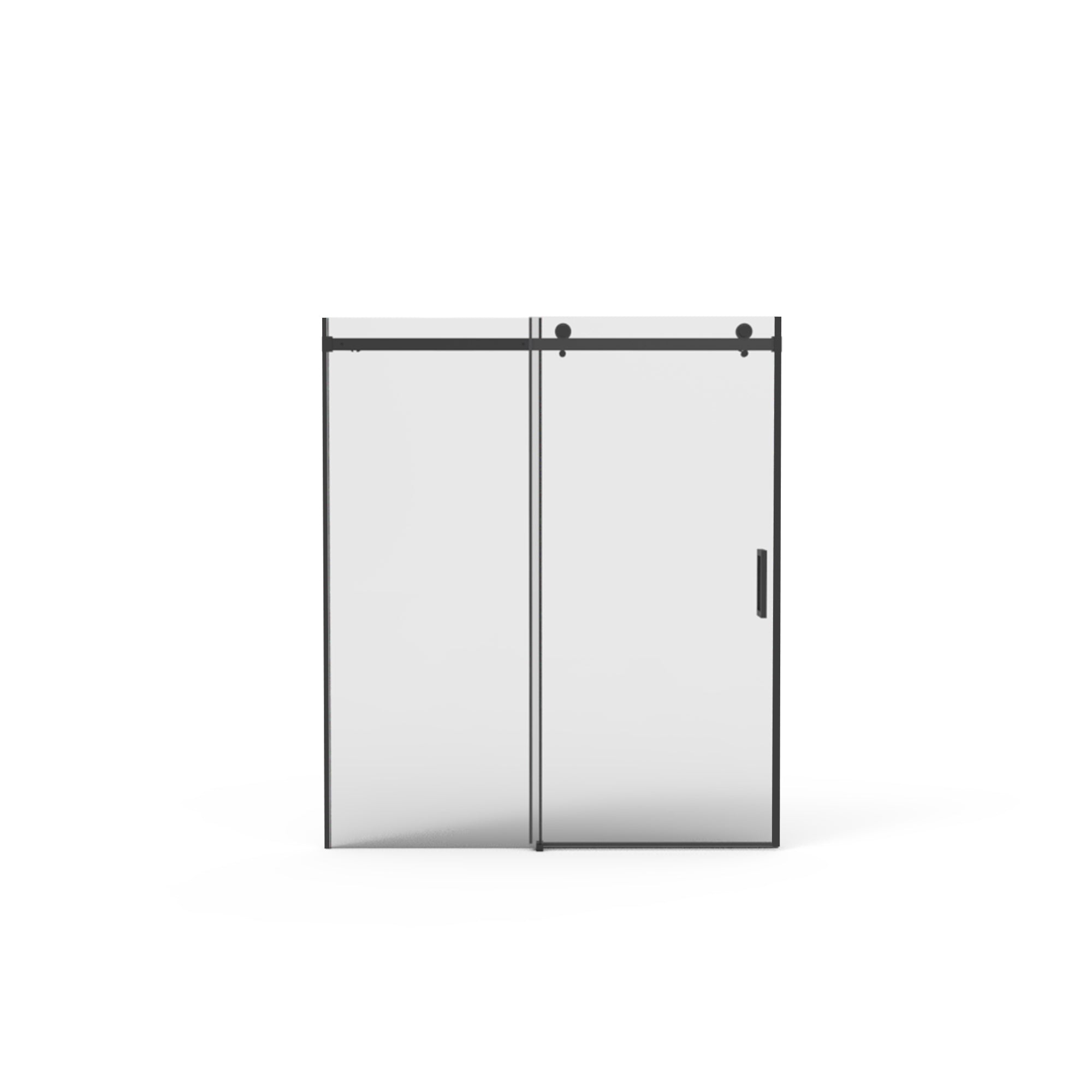 56"-60"W x 70"H Frameless Shower Door, Sliding Shower Door, with Premium 5/16"(8mm) Thick Tempered Glass Shower Enclosure,Double Side Easy Clean Coat,Matte Black Finished With Buffer