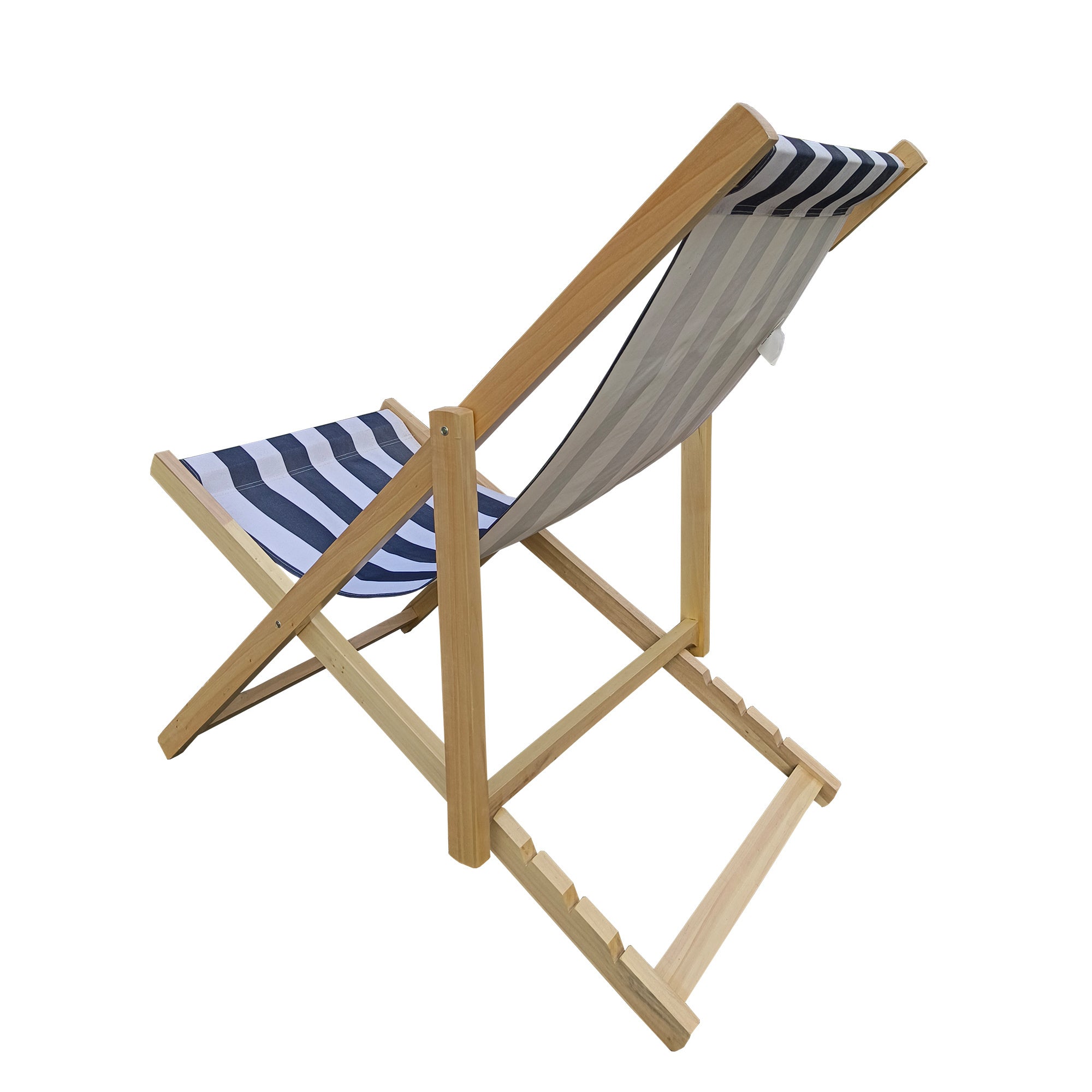 Populus wood sling chair blue Stripe Broad Dark blue Strip