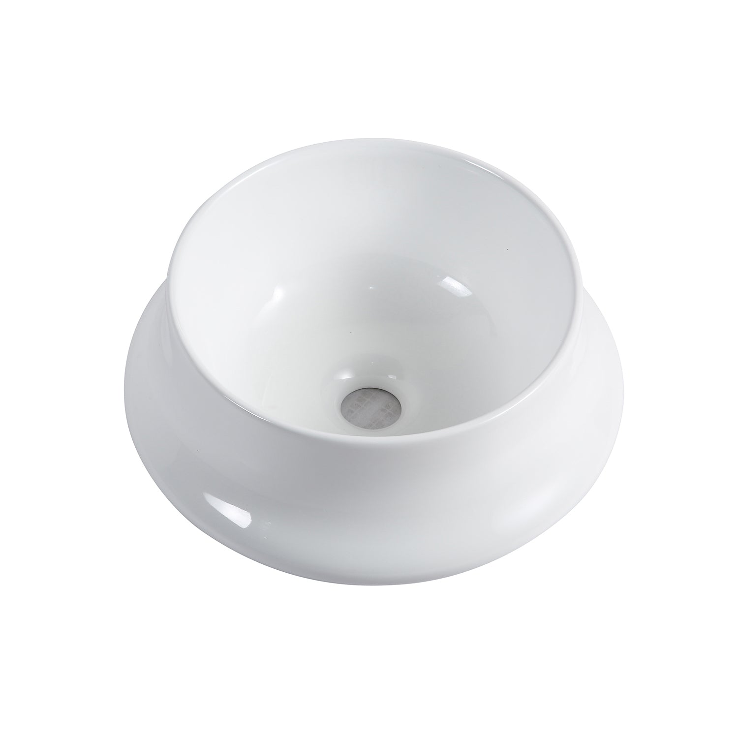 Vessel Bathroom Sink Basin in White Ceramic