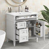 30 inch modern single sink bathroom vanity with top sink, front view