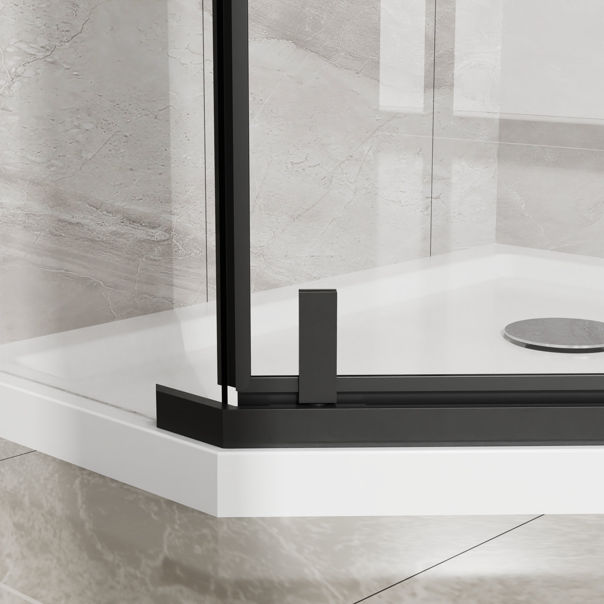 36 x 36 x 72 in Neo-Angle Shower Enclosure - 36 x 36 x 72 in / Matte Black view 5