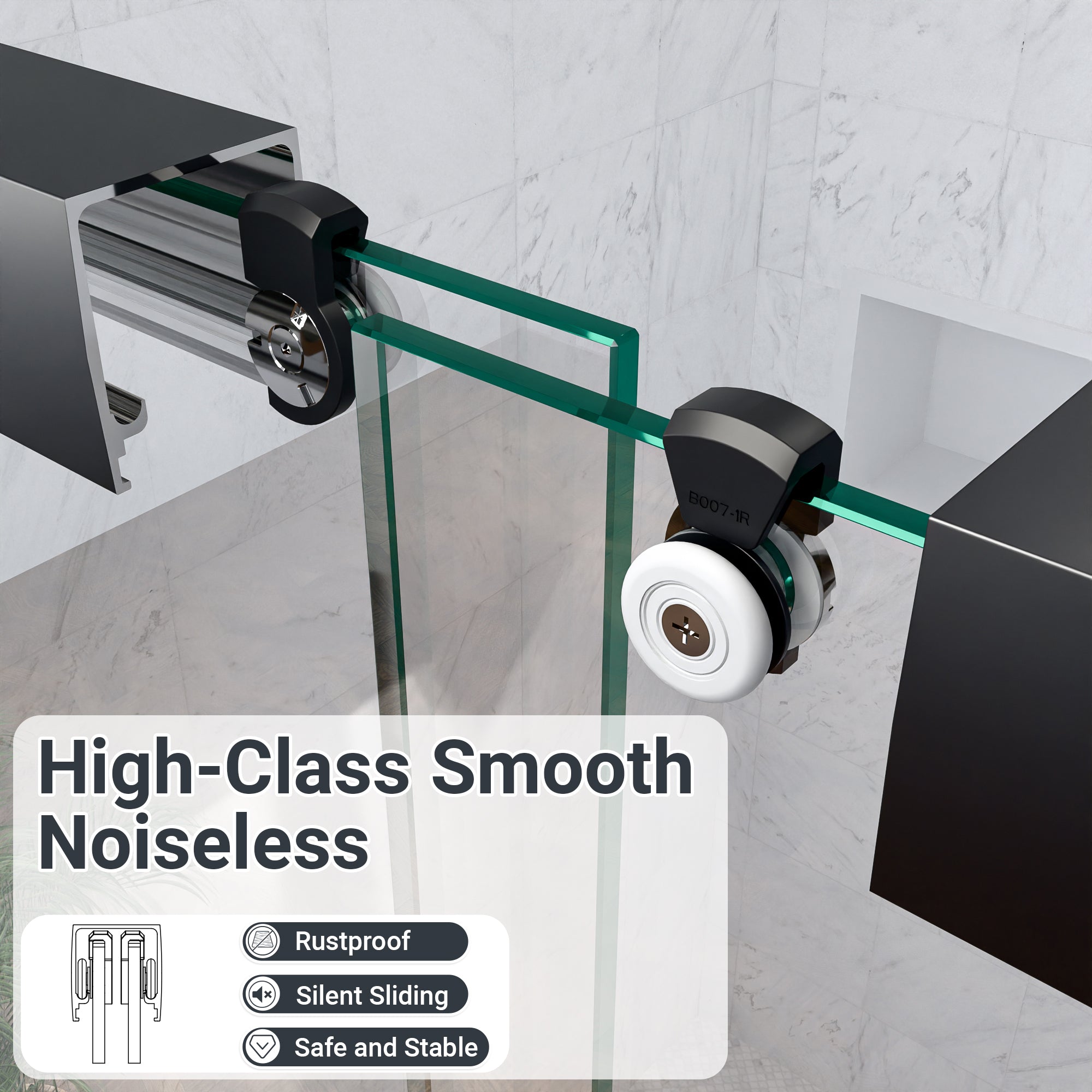 56-60 x 60 in Semi-Frameless Sliding Tub Door view 5