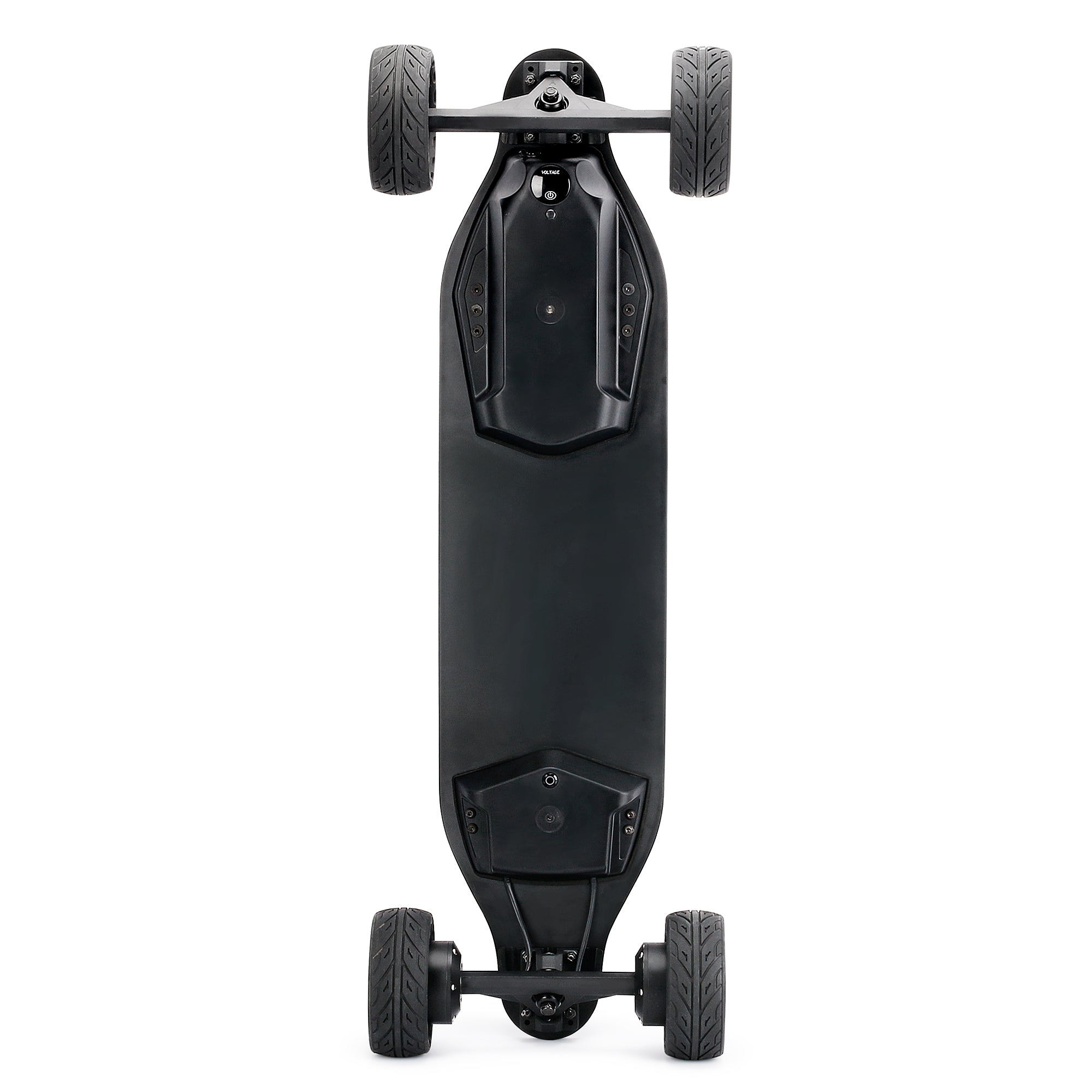 All terrain dual 1000*2 hub motor electric skateboard with 32mph max speed,25miles range,9600mah battery.