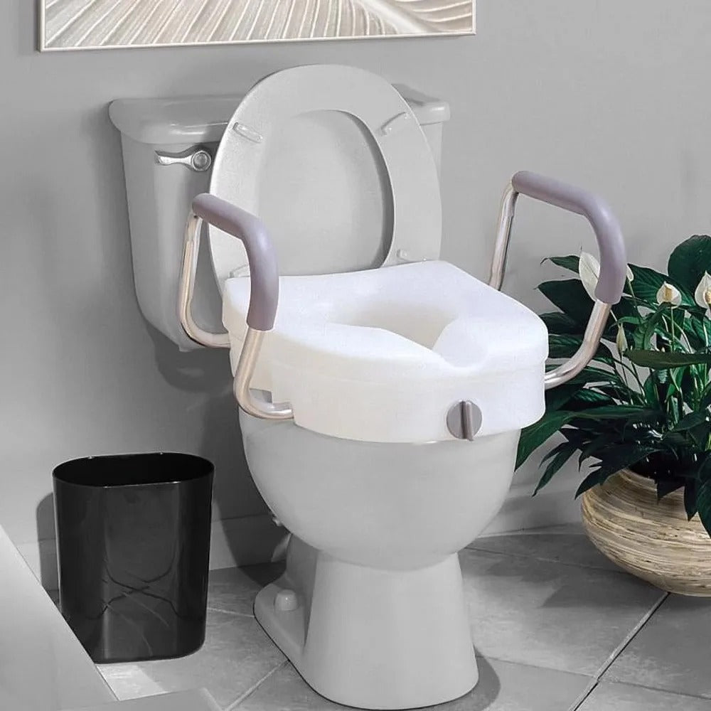 Efforest Premium Raised Toilet Seat with Ergonomic Handles
