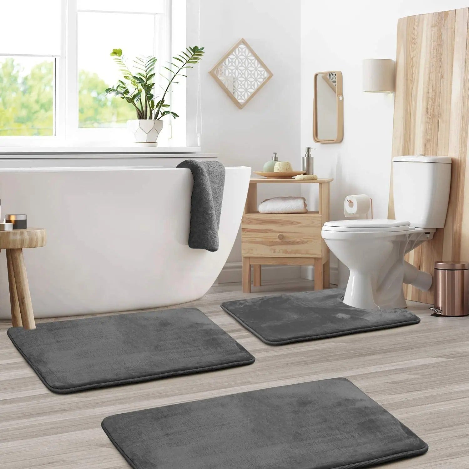Efforest Luxurious and Ultra-Absorbent Microfiber Bath Mat Set