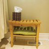 Efforest Elegant Bamboo Shower Bench with Storage Shelf