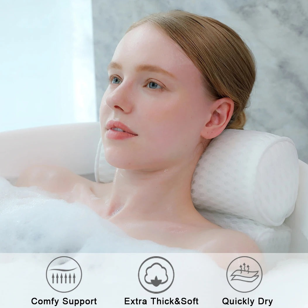 Efforest Luxury 4D Bath Tub Pillow - Extra Thick Body Cushion for Head, Neck, Shoulder Support