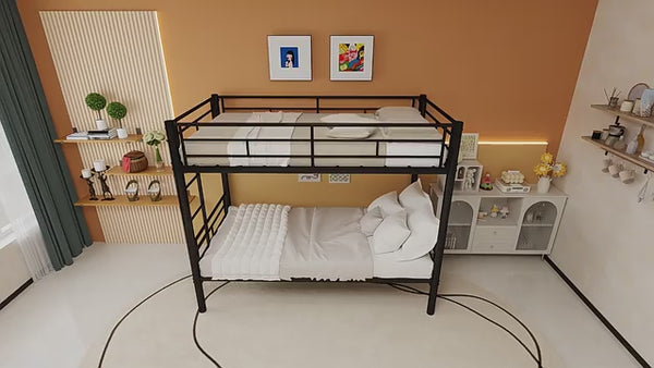 Twin Over Twin Convertible Metal Bunk Bed