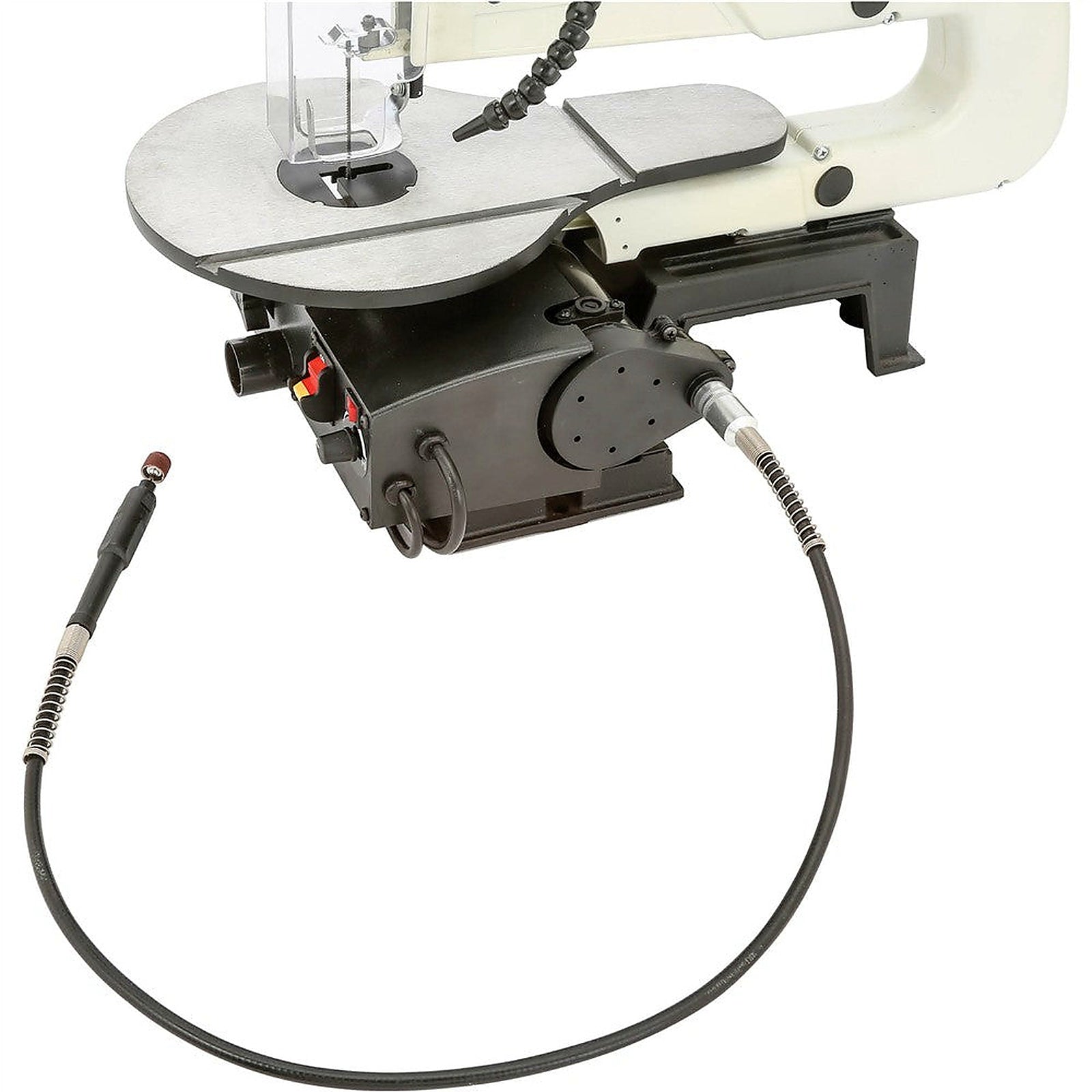 Shop Fox W1872 scroll saw side detail