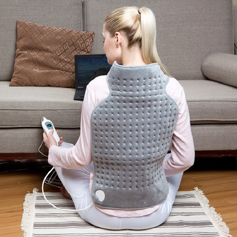Electric Soft Microplush Neck and Shoulder Wrap Heating Pad
