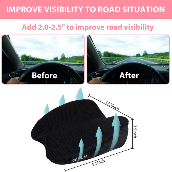 Car Seat Cushion - Memory Foam Car Seat Pad - Sciatica & Lower Back Pain  Relief - Car Seat Cushions for Driving - Road Trip Essentials for  Drivers(Black) 