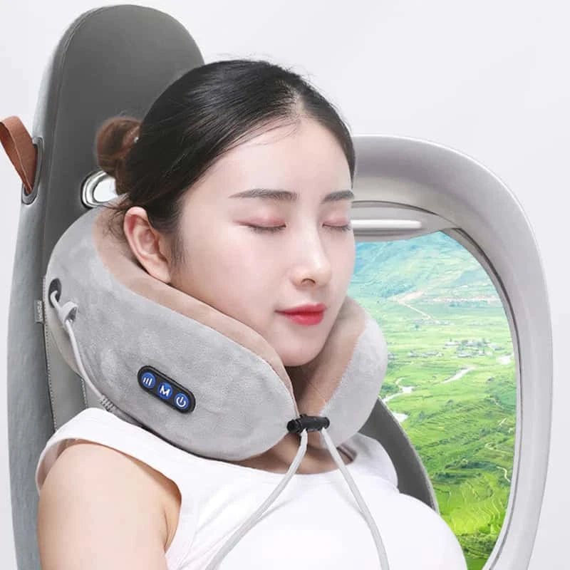 Travel neck pillow clearance with massager